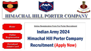 Army Himachal Hill Porter Company Recruitment 2024