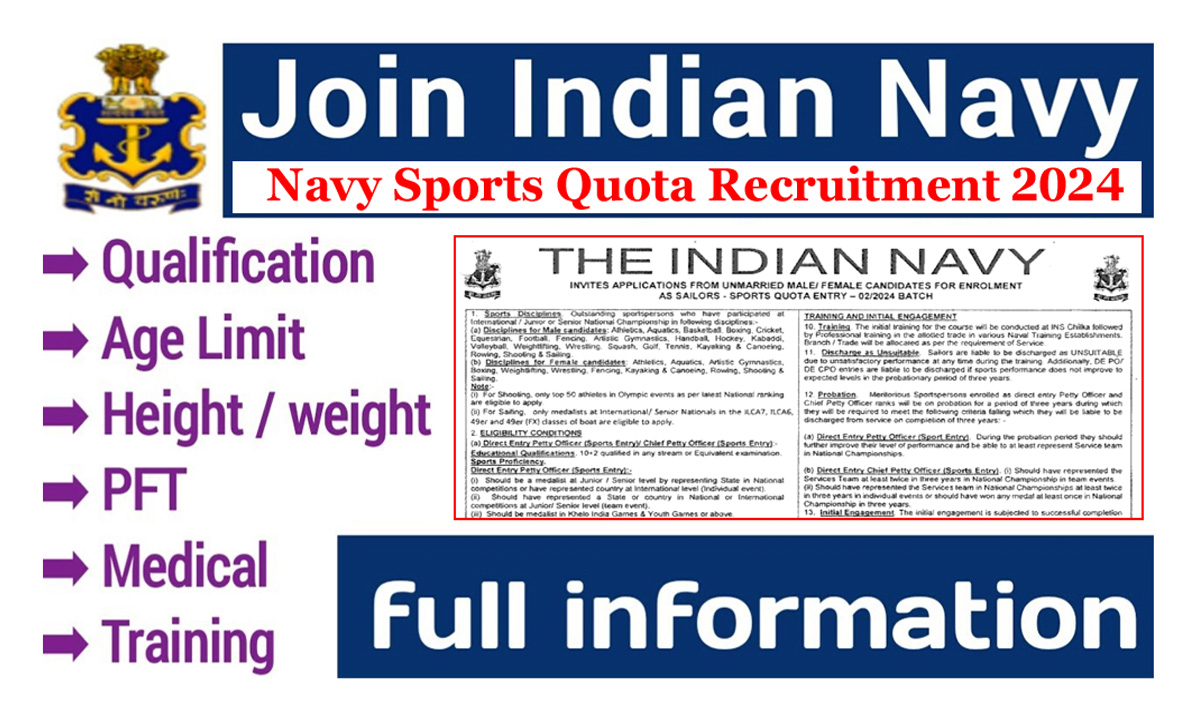 Indian Navy Sports Quota Recruitment 2024