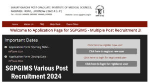 SGPGIMS Various Post Recruitment 2024