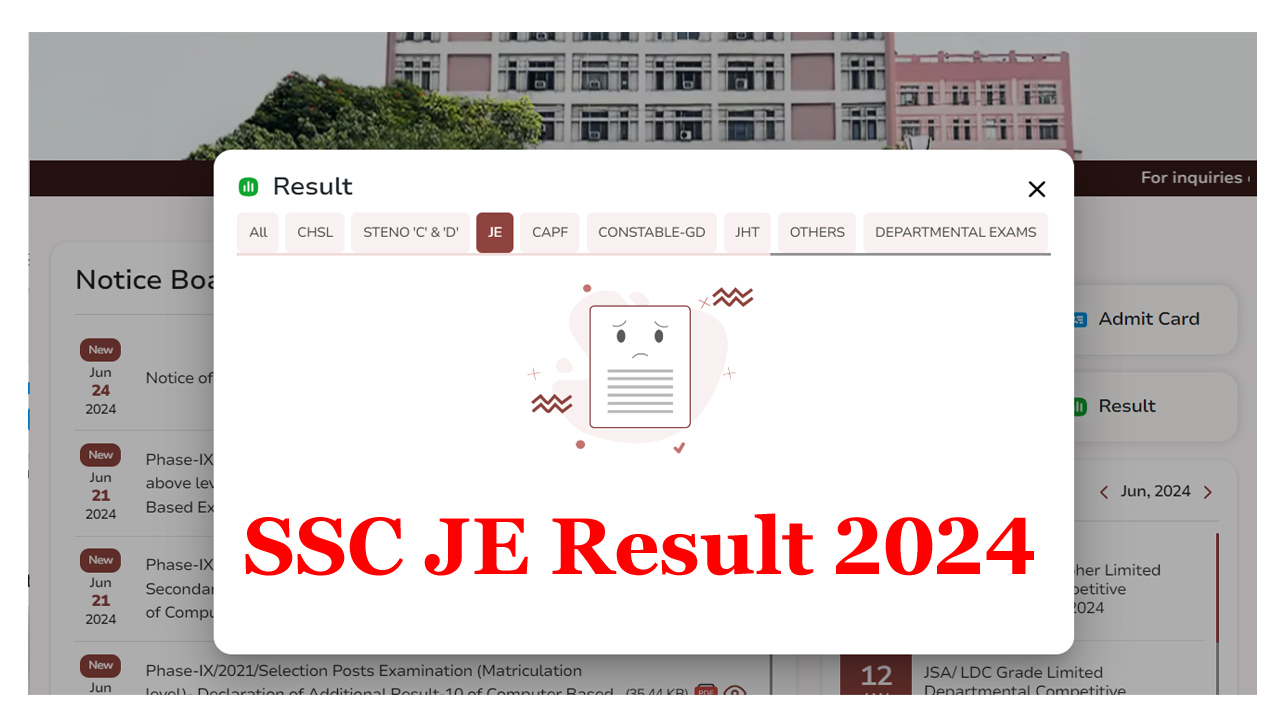 SSC JE Result 2024