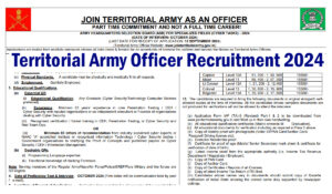 Territorial Army Officer Recruitment 2024