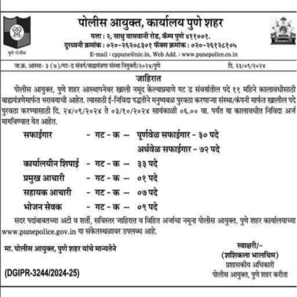 Pune Police Recruitment 2024