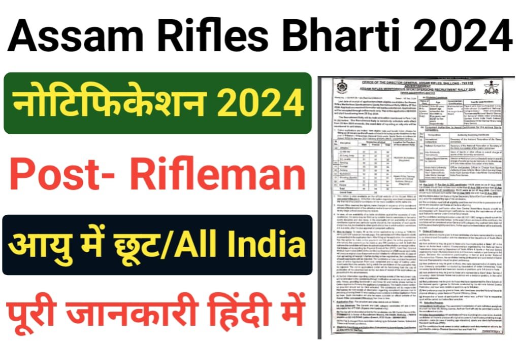 Assam Rifles Rifleman Recruitment 2024