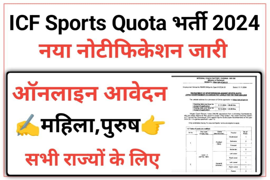 ICF Sports Quota Online Form 2024