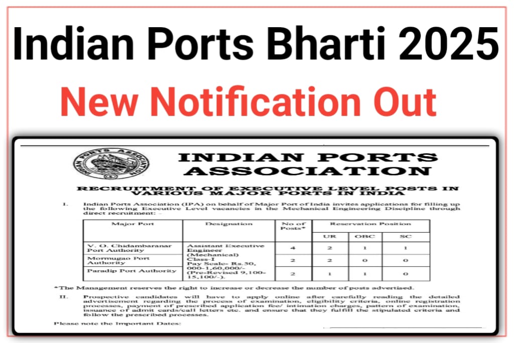 Indian Ports Association Recruitment 2025