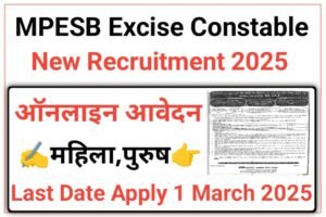 MPESB Excise Constable Online Form 2025