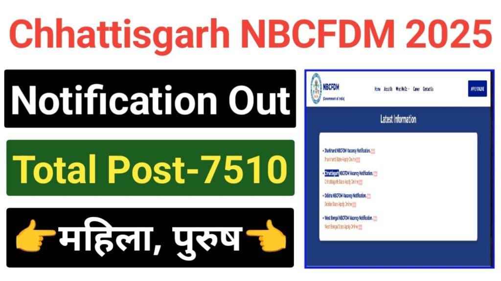 Chhattisgarh NBCFDM Online Form 2025