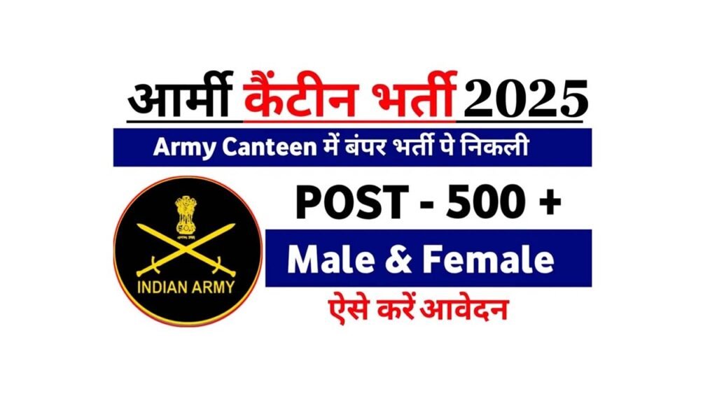 Army Canteen Recruitment 2025