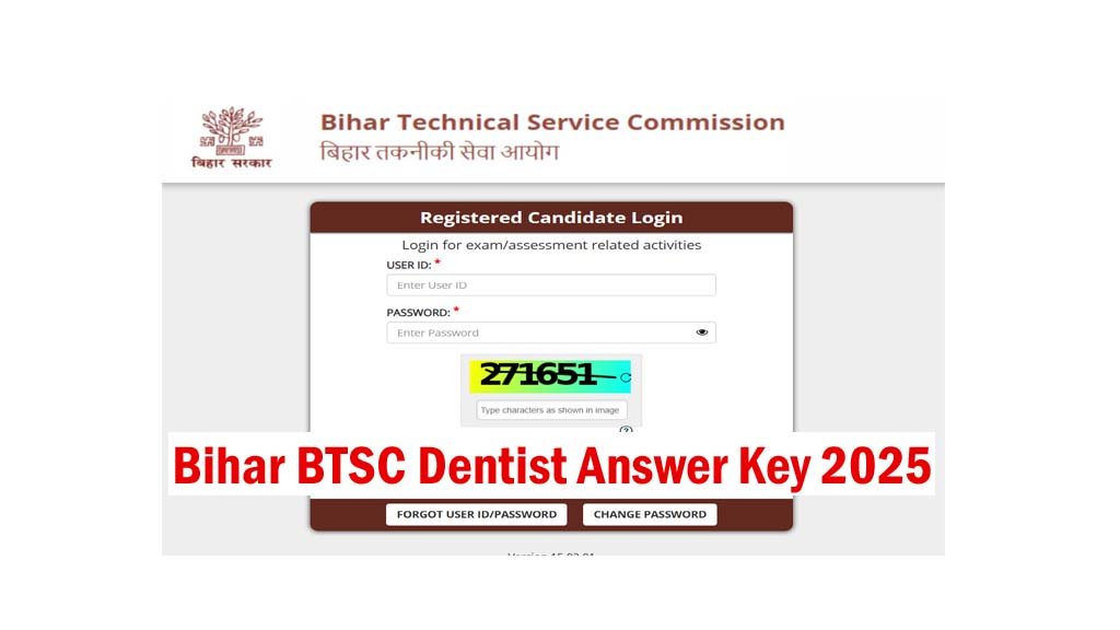 Bihar BTSC Dentist Answer Key 2025