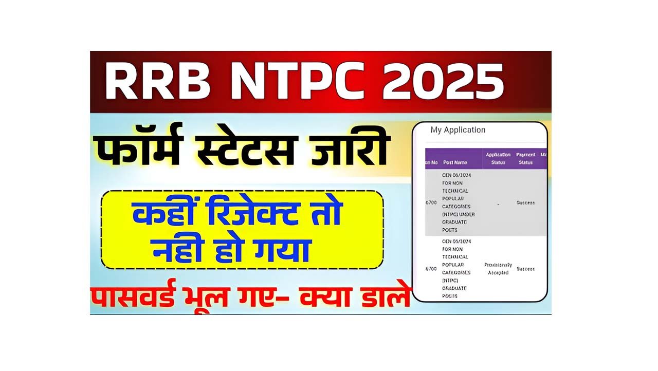 RRB NTPC Graduate Level Application Status 2025