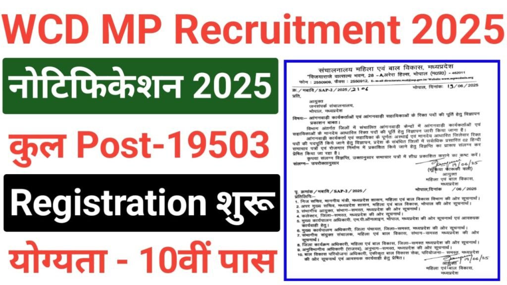 WCD MP Anganwadi Worker Ans Helper Recruitment 2025