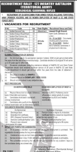 TA Army Soldier GD Recruitment 2025