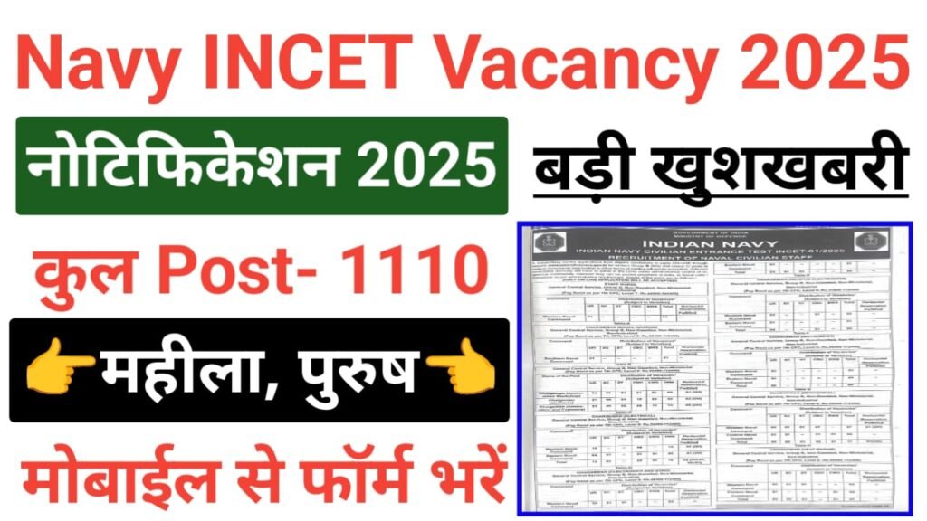 Indian Navy Civilian INCET Recruitment 2025